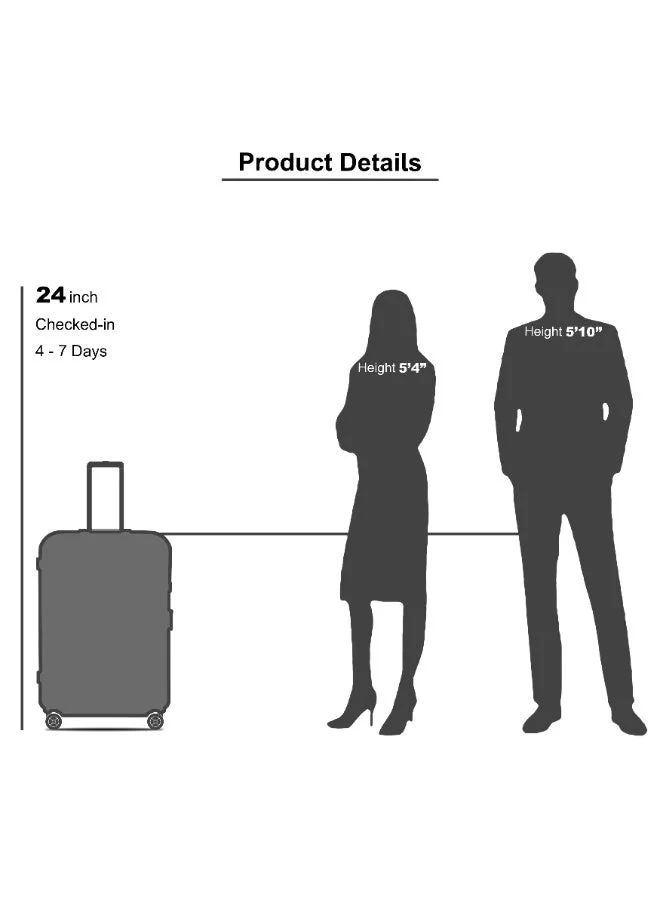 Senator Rose Gold hard case medium checked luggage trolley for unisex abs lightweight 4 double wheeled suitcase with built in tsa type lock a5123 rose gold  | Best Price UAE